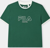 FILA 斐樂(lè )官方女子針織短袖衫秋新款時(shí)尚休閑簡(jiǎn)約基礎純棉T恤 森林綠-GN S 160/80A/S 曬單實(shí)拍圖