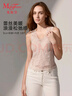 曼妮芬[舒暖蕾絲]莫代爾美背保暖背心女內衣防寒抗菌親膚透氣加厚打底衫 氣泡香檳 S (160) 適合80-100斤 曬單實(shí)拍圖