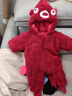 哈尼天空新生嬰兒紅色秋冬連體衣冬季寶寶新年外出抱衣過(guò)年拜年衣 小錦鯉 90cm 曬單實(shí)拍圖