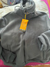 JACK WOKEKNSN狼爪云搖粒絨外套男連帽秋冬季加絨加厚衛衣開(kāi)衫寬松大碼保暖戶(hù)外 深灰色 XL 曬單實(shí)拍圖