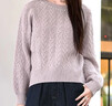 朵以2025冬季新款新年戰袍慵懶溫柔插肩袖珍珠亮絲絞花圓領(lǐng)毛衣 薔薇紫 均碼 曬單實(shí)拍圖