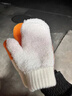 JIOESC大鵝毛線(xiàn)連指手套女秋冬季保暖加絨加厚防寒可愛(ài)情侶學(xué)生搞怪QC 橙白大鵝手套【加絨加厚】 均碼 【掌寬7-10cm】 曬單實(shí)拍圖
