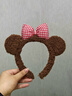 柚芳可愛(ài)小熊耳朵發(fā)箍蝴蝶結毛絨秋冬頭箍洗臉化妝壓發(fā)頭飾卡通束發(fā)卡 毛絨紅色蝴蝶結【1個(gè)裝】 曬單實(shí)拍圖