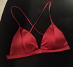 貓人紅色內衣女法式三角杯性感小胸聚攏結婚本命新年美背前扣文胸奶罩 紅色【單件裝 緞面細肩帶 一衣多穿】 75A B杯/34 厚度0.3c 曬單實(shí)拍圖