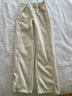 2026年春夏新款人字紋闊腿褲女高腰寬松單開(kāi)叉窄版毛呢直筒褲 加絨-米杏色-常規款 M 【建議體重105-120斤】 曬單實(shí)拍圖