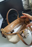 百麗包包女新商場(chǎng)同款海鷗老花復古手提托特包X7367BX5 杏色 F 曬單實(shí)拍圖