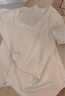 京多夢(mèng)2025新款夏季穿搭不規則褶皺v領(lǐng)t恤女裝短袖打底衫辣妹顯瘦上衣女 白色 L (100-120斤) 曬單實(shí)拍圖