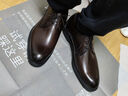 金利來(lái)（Goldlion）【春夏煥新】男鞋正裝時(shí)尚商務(wù)皮鞋舒適德比鞋G502740432CCA棕43 曬單實(shí)拍圖