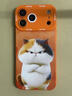 品盟（PISMEXOK）適用于蘋(píng)果iPhone17/16promax手機殼秋冬新款硅膠防摔卡通憤怒小貓保護套17Pro伸縮腕帶支架潮牌款 蘋(píng)果17 Pro【憤怒小貓】 默認1 曬單實(shí)拍圖