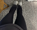 SIINSIIN【楊冪同款】微喇褲女春季瑜伽褲黑色褲子保暖鯊魚(yú)喇叭褲 【中暖款6.0pro】小個(gè)子-顯瘦黑 （身高155-160cm） M 【100-120斤】 曬單實(shí)拍圖
