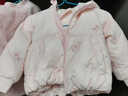 迪士尼女童羽絨服秋冬季2025新款洋氣冬裝保暖寶寶輕薄女孩連帽兒童外套 米色 90 cm  曬單實(shí)拍圖