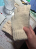 暢印手套女秋冬天翻蓋半指半截半掌可愛(ài)防寒風(fēng)保暖男寫(xiě)字高中學(xué)生露指 米色 曬單實(shí)拍圖