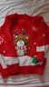 G.duck女童毛衣秋冬新款兒童針織衫加厚保暖中小童女孩圣誕小鹿冬裝上衣 紅色加厚 120 (建議身高110-120 6-7歲) 曬單實(shí)拍圖