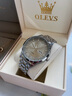 歐利時（OLEVS）瑞士認證品牌手表情侶對表夜光防水情侶手表一對時尚情侶表送老婆 銀藍情侶一對/精美禮盒/定制刻字 曬單實拍圖