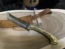 新疆特產(chǎn)英吉沙小刀純手工軸承鋼經(jīng)典鴿子黃銅直刀禮物手把肉刀 曬單實(shí)拍圖