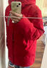 美津濃（MIZUNO）正品兒童羽絨服外套中長(cháng)款鴨絨保暖上衣男女中大童秋冬新款 紅色 140 cm(充絨量120g) 曬單實(shí)拍圖