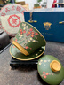 蘇蔻宜興紫砂泥繪三才蓋碗茶杯茶具梅花原礦純全手工功夫茶具新年送禮 江南春一蓋一杯 曬單實(shí)拍圖