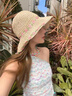 瑜尚臻品遮陽(yáng)帽女新款法式草帽編織海邊沙灘度假太陽(yáng)帽子蕾絲花朵大帽檐 米色 曬單實(shí)拍圖