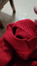 恒源祥品牌羊毛衫女2024秋冬加厚短款套頭毛衣寬松大i碼內搭打底衫 1309酒紅色 XL 建議125-130斤 曬單實(shí)拍圖