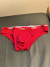 莫代爾男士低腰內褲男三角純棉性感無(wú)痕短褲舒適細邊緊身比基尼中國紅色 (紅色+白色) 2條 2XL （140-170斤） 曬單實(shí)拍圖