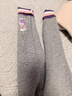 迪士尼兒童秋冬款羊羔絨打底褲女童冬季保暖褲加絨褲子SP97700-G淺灰120 曬單實(shí)拍圖