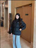 駱駝黑鉆羽絨服男女款拒水中長(cháng)款女裝防風(fēng)連帽面包服新款保暖外套 黑色男女 XL 建議120-135斤 曬單實(shí)拍圖