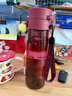 WCZ德國學(xué)生上學(xué)女士男高顏值夏天便攜運動(dòng)水杯Tritan食品級塑料杯 石榴紅(加茶隔)【進(jìn)口Tritan】430ml 曬單實(shí)拍圖