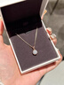 法蔻18K彩金項鏈女一克拉鉆石鎖骨鏈首飾新年情人節生日禮物送女友 18k玫瑰金色 曬單實(shí)拍圖