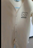小三月嬰兒衣服秋冬加絨男女寶寶一體絨保暖奧粒絨無(wú)骨連體衣中厚嬰幼兒 AL115小熊米白 90cm 建議18-22斤 曬單實(shí)拍圖