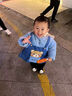 桑咻寶寶罩衣秋冬燈芯絨春季防水防臟反穿衣男童幼兒園吃飯衣嬰兒圍兜 藍熊-星背帶 15碼（建議1-2歲） 曬單實(shí)拍圖