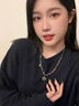 CEENIU彩色串珠笑臉項鏈女輕奢小眾衛衣鏈毛衣配飾高級感甜酷百搭鎖骨QC 彩色笑臉星星項鏈 曬單實(shí)拍圖