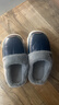 糖果澀親子居家男女拖鞋秋冬季pu皮防水保暖加厚毛絨軟底防滑兒童棉拖鞋 拖鞋-藍色 36 -37碼內長(cháng)22cm 曬單實(shí)拍圖