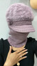 察今帽子女冬連體帽中老年人媽媽加絨厚毛線(xiàn)帽奶奶騎車(chē)保暖防風(fēng)帽圍脖 五瓣花連體款-皮紅色 曬單實(shí)拍圖