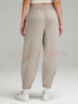 lululemon丨Loungeful 女士超寬松款高腰中長(cháng)運動(dòng)褲 LW6CI7S 河石色 XS /4 曬單實(shí)拍圖