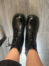 百麗抓皺馬丁靴女冬季女羊皮革質(zhì)感時(shí)裝靴JD008DD5 黑色-單里 36 曬單實(shí)拍圖