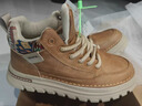 森馬馬丁靴男冬季2025新款百搭真皮防水高幫板鞋戶(hù)外登山加絨工裝棉靴 棕色 42 曬單實(shí)拍圖