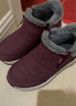足力健老人鞋加絨羊毛靴中老年防寒保暖雪地靴棉鞋冬季女鞋 8689K酒紅39 曬單實(shí)拍圖
