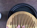 夏至南閣陶瓷茶盤(pán)家用儲水盤(pán)簡(jiǎn)約竹制盤(pán)面陶瓷底座小茶臺干濕兩用圓形茶具 暇光黑色茶盤(pán)700ml 曬單實(shí)拍圖