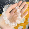 石玥珠寶天然白幽靈手串雪花水晶轉運珠手鏈男女士款水晶瑪瑙 13-14mm 曬單實(shí)拍圖