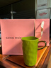 蘇氏陶瓷荷蘭UNC聯(lián)合出品GoodMorning早餐咖啡杯牛奶花茶拿鐵杯高款豆綠色 曬單實(shí)拍圖