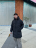 雪中飛（SNOWFLYING）男士中長(cháng)款休閑羽絨服冬季新款時(shí)尚青少年加厚條紋休閑上衣外套潮 黑色 2XL 適合155-175斤 曬單實(shí)拍圖