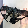 鈴鐺一響純欲登場(chǎng)法式蕾絲內褲輕奢鏤空低腰性感鈴鐺調情三角褲女 奶綠色一條 均碼80-120斤 曬單實(shí)拍圖