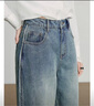 初語(yǔ)牛仔褲女2025秋季新款棉質(zhì)復古懷舊休閑百搭長(cháng)褲顯瘦闊腿褲子 復古藍 29 曬單實(shí)拍圖