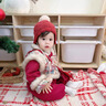 班喜迪嬰兒衣服冬裝嬰幼兒連體衣新中式寶寶周歲禮服冬季小月齡外出爬服 紅色 80cm 曬單實(shí)拍圖