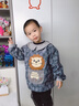 JCZS日本品質(zhì)寶寶長(cháng)袖罩衣燈芯絨幼兒園男兒童吃飯圍裙防水防污反穿衣 深色字母獅(綁帶) 90碼 曬單實(shí)拍圖