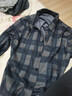 才子（TRIES）感冬季加絨加厚格子襯衫男一體絨桑蠶絲免燙保暖襯衣 蘭色 2XL 曬單實(shí)拍圖
