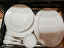 華光國瓷  碗盤(pán)餐具套裝 純白浮雕骨瓷高端餐具家用喬遷送禮 爾雅東方 純白浮雕【8人餐】 46件套 曬單實(shí)拍圖