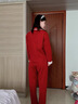 貓人情侶睡衣女春秋款長(cháng)袖【純棉】紅色新婚結婚男士家居服套裝本命年 曬單實(shí)拍圖