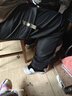 nasawassup工裝褲男秋冬季新款潮牌寬松大碼直筒闊腿休閑運動(dòng)加絨長(cháng)褲子男款 加絨黑色【直筒款】 6XL 【建議230-255斤】 曬單實(shí)拍圖