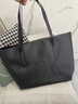 米黛蕾潮牌大容量女包新款2025托特通勤手提大包編織包斜挎單肩包包 黑色豎款 曬單實(shí)拍圖